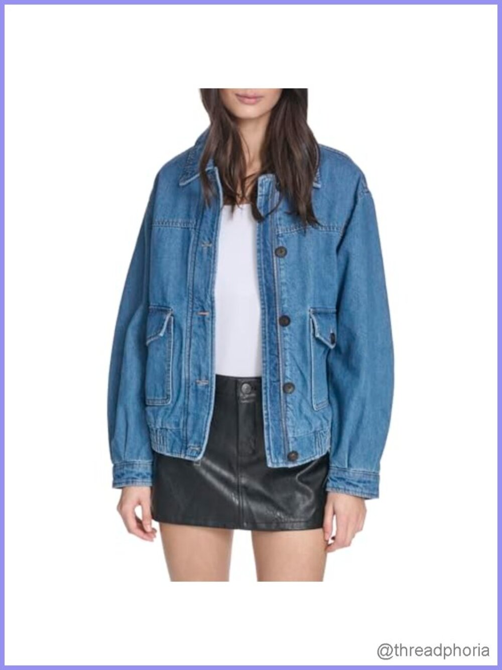 Relaxed Fit Cotton Bomber Jacket with Laydown Collar